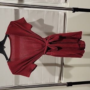 Burgundy V-neck Romper Small